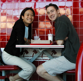 Bobby's first In and Out meal since training 2 years ago in LA. No In and Out's in Orlando... =(